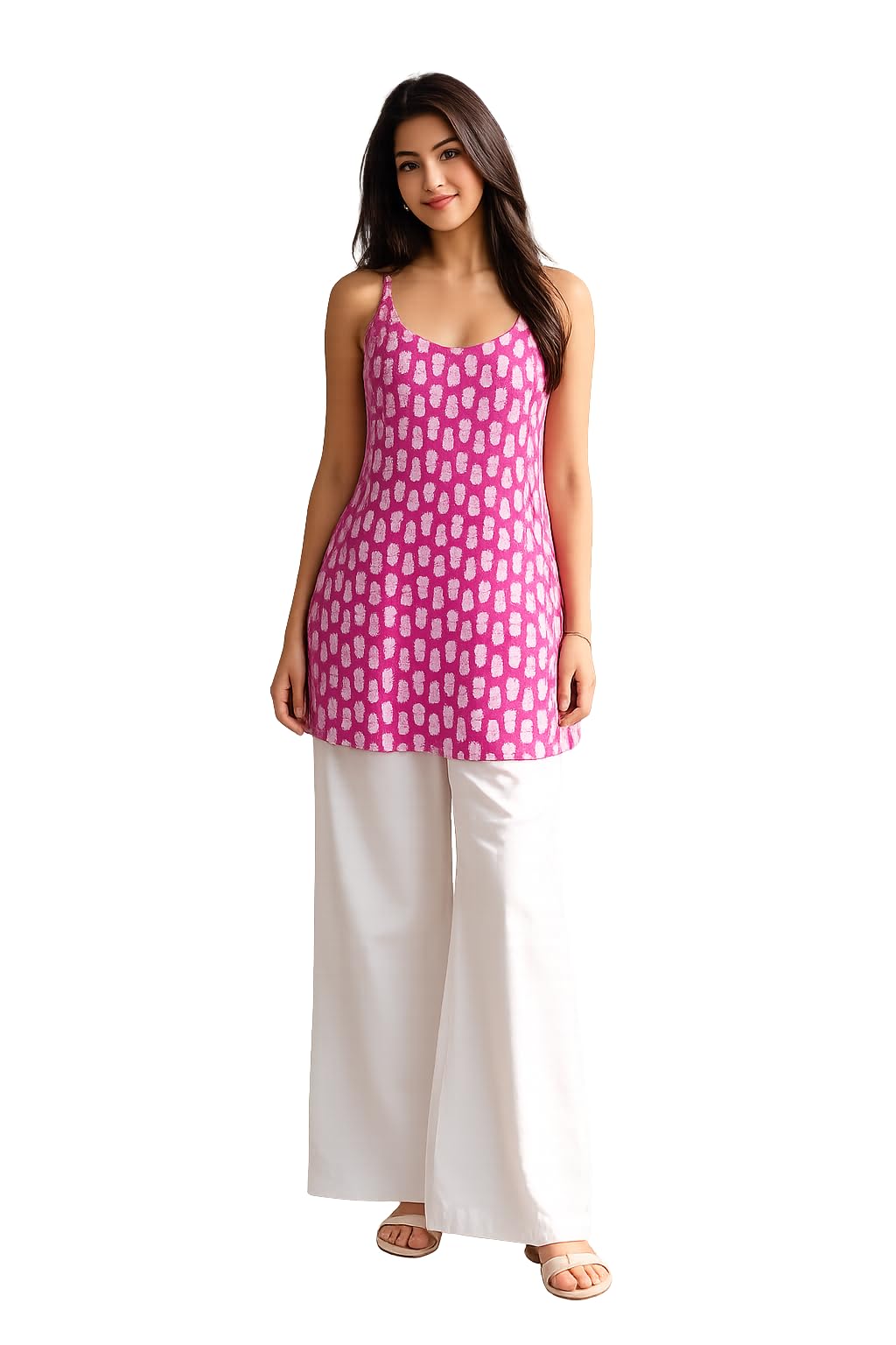 ekara bridal Women’s Pure Cotton Camisole Top Digital Print Sleeveless Spaghetti Strap Casual Summer Tank Top Lightweight Breathable Printed Cami-picture-11