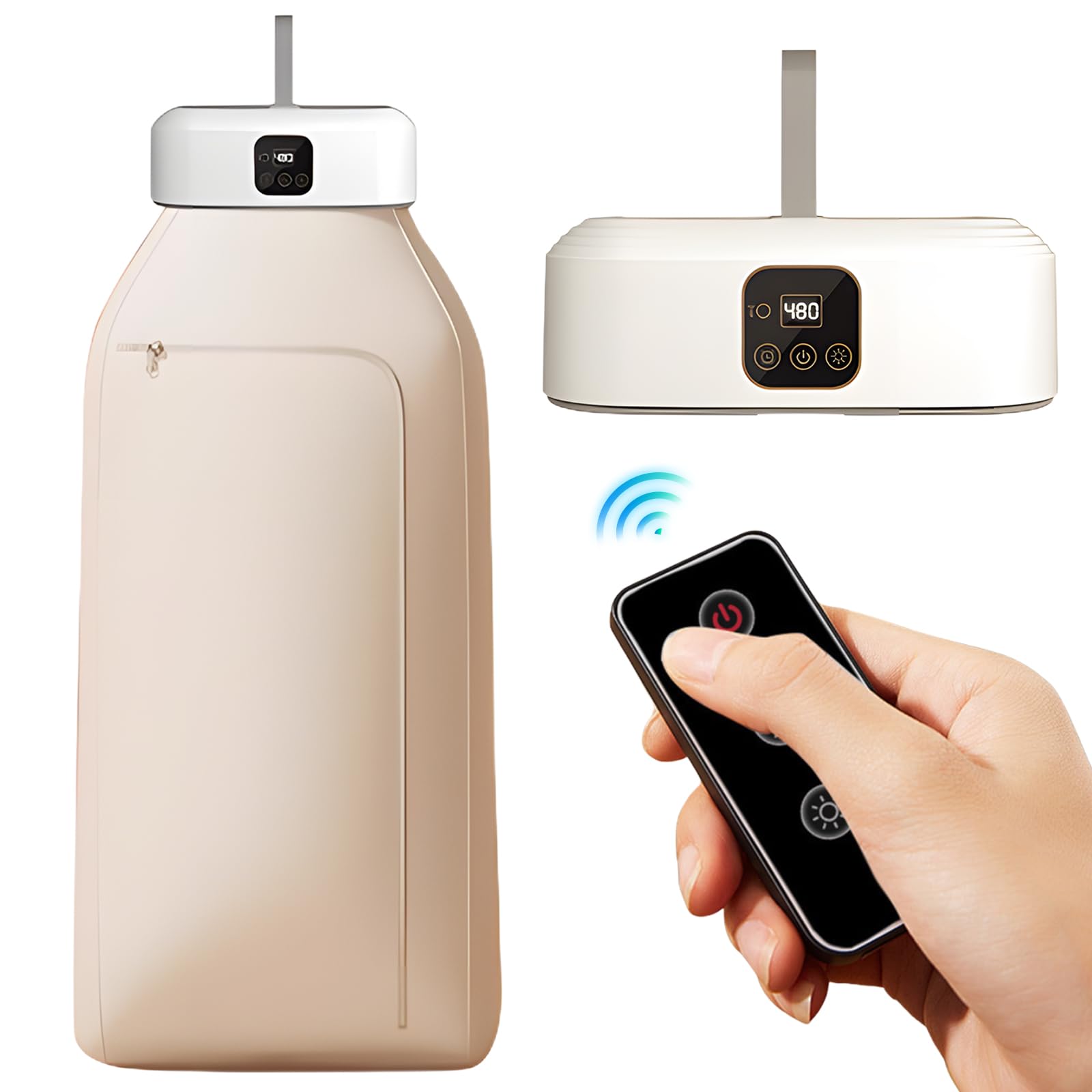 Sèche-linge portable - Petit séchoir à pompe à chaleur électrique avec télécommande - Minuterie de 1 à 8 heures - Arrêt automatique - Sèche-linge pliable - Mini sèche-linge pour appartement, voyage