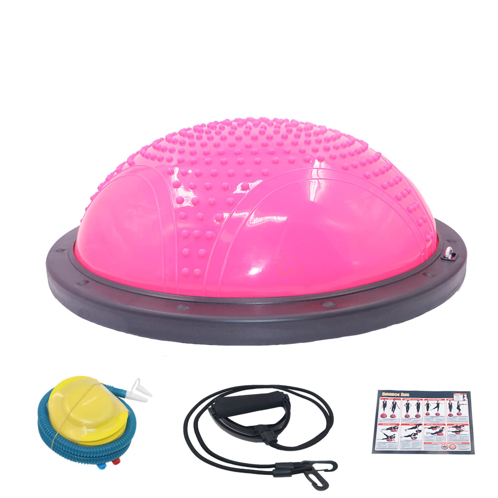 Palla per Allenatore di Equilibrio, Mezza Palla per Esercizi di Yoga in ABS, Mezza Palla per Esercizi di Yoga Seduti, Mezza Palla per Allenamento di Base Palla da Yoga Morbida e Resistente per(rosa)
