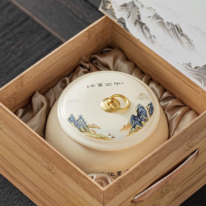 HLTYGWX Zestaw do herbaty Ceramiczne puszki na herbatę Puszki zamykane na herbatę Zielona herbata Czarna herbata Puszki na herbatę Puszki na herbatę Puste puszki Słoik do przechowywania herbaty