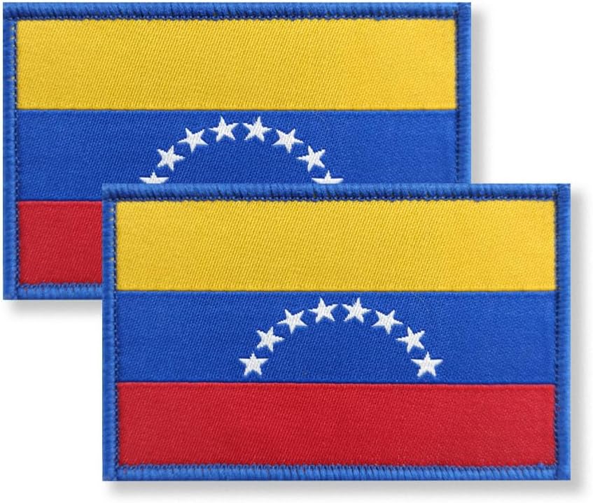 Parches militares tácticos con la bandera venezolana de Venezuela, cierre de velcro, paquete de 2
