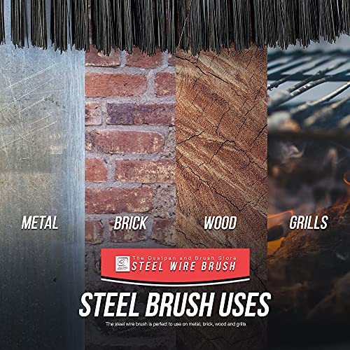 Wire Brush Set, Multipurpose Steel Brush with Metal Scraper and Easy to Grip Plastic Handle − 29cm Steel Wire Brush for Rust Removal and Heavy Dirt Cleaning (Wire Brushes Pack of 3) 4 Wire Brush Set, Multipurpose Steel Brush with Metal Scraper and Easy to Grip Plastic Handle − 29cm Steel Wire Brush for Rust Removal and Heavy Dirt Cleaning (Wire Brushes Pack of 3) - Image 4