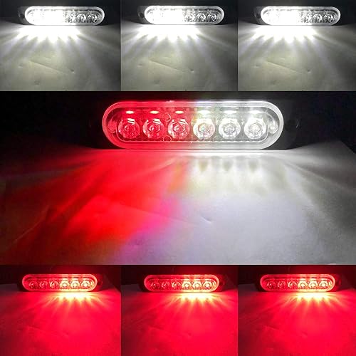 Miniatura 6 de Sidaqi - Barra de luz estroboscópica 2 piezas, 12 LED, luz de advertencia de emergencia, con función de sincronización impermeable, 12  24 V, para