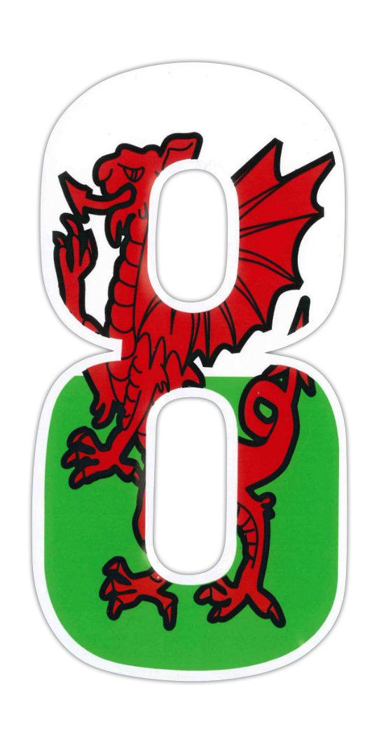 Wheelie Bin Numbers Welsh Dragon 8
