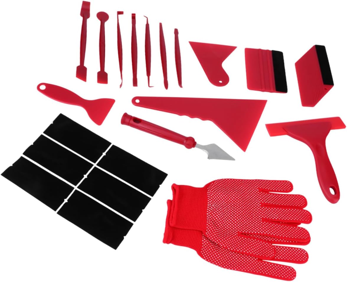 MAGICLULU 21pcs Car Tinting Squeegee Tool Kit Professional Vinyl Wrap Tool Easy Installation Flat Curved Accessories Gloves for Automotive Film Application