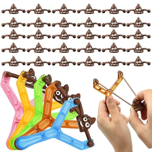 35 Stück Poop Slingshot Toy, Lustige Katapult Poo Schleuder, Gummi Poop Spielzeug Stressabbau für Erwachsene Weihnachten Ostern Party Aktivität Streiche Requisiten Cover