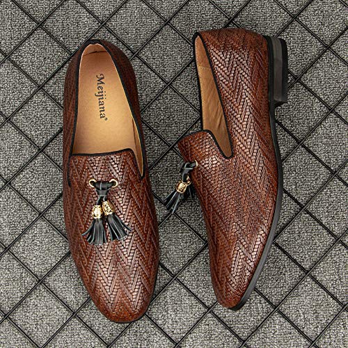 Image of Meijiana Men's Velvet Loafers - Fashion Casual Low-Heel Dress Shoes for Men with Rubber Sole & Metal Buckle - Perfect Business & Formal Attire, Stylish Mens Shoes