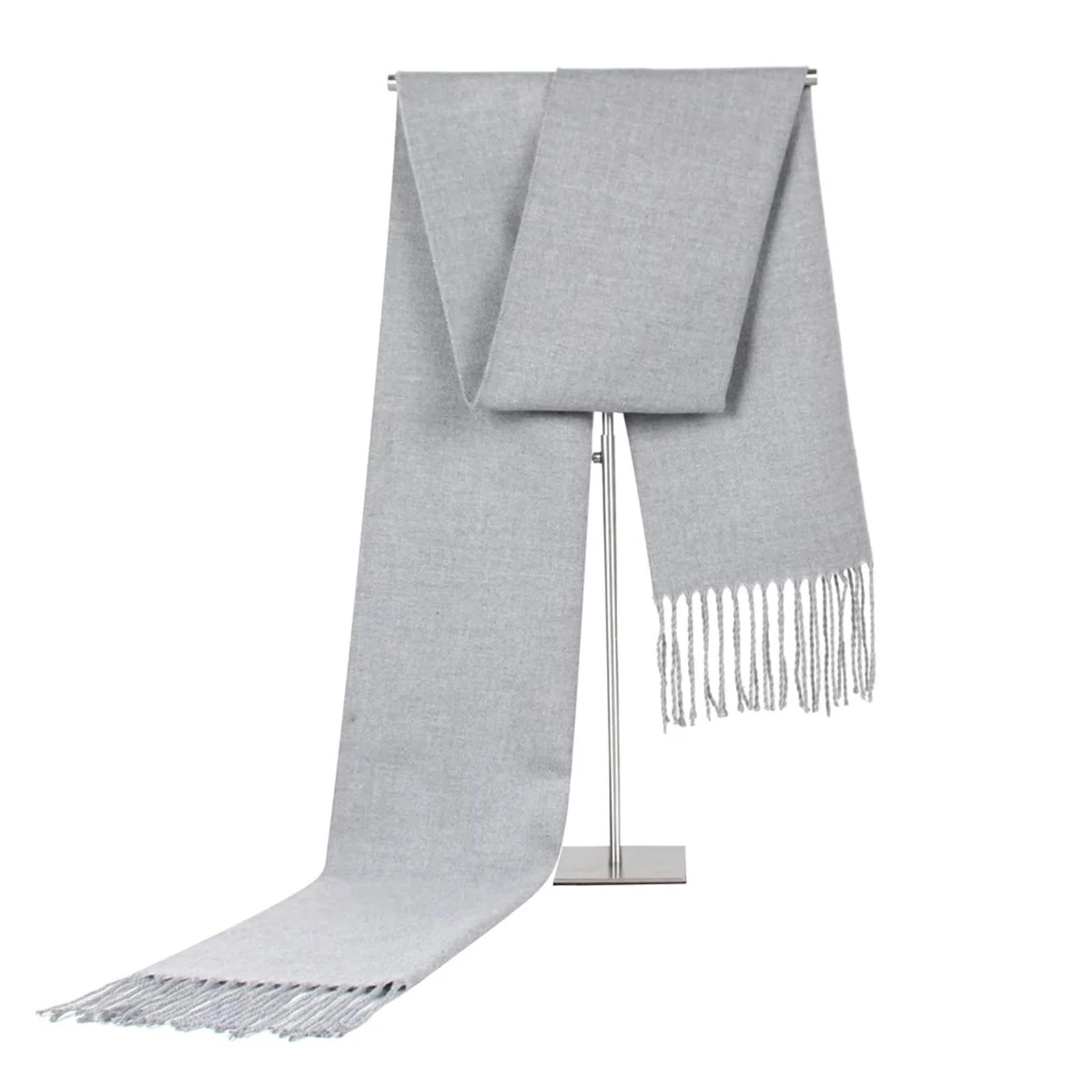 Sciarpa da uomo tinta unita invernale classica in cashmere caldo e morbido, scialle con nappe, scaldacollo Sciarpa invernale