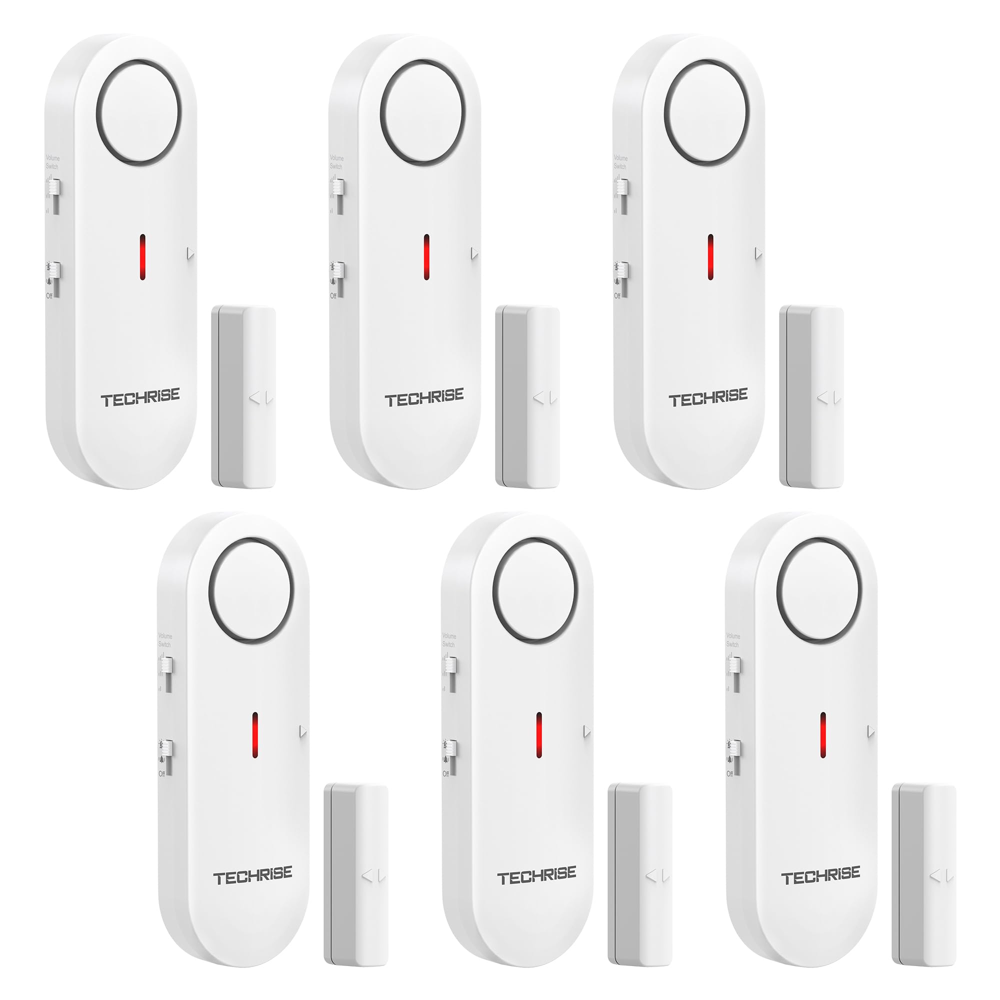 TechRise Door and Window Alarm,Door Alarms for Kids Safety,Easy-to-Install Door Sensor,3-Level Volume Adjustment, Suitable for Doors,Windows,Drawers,