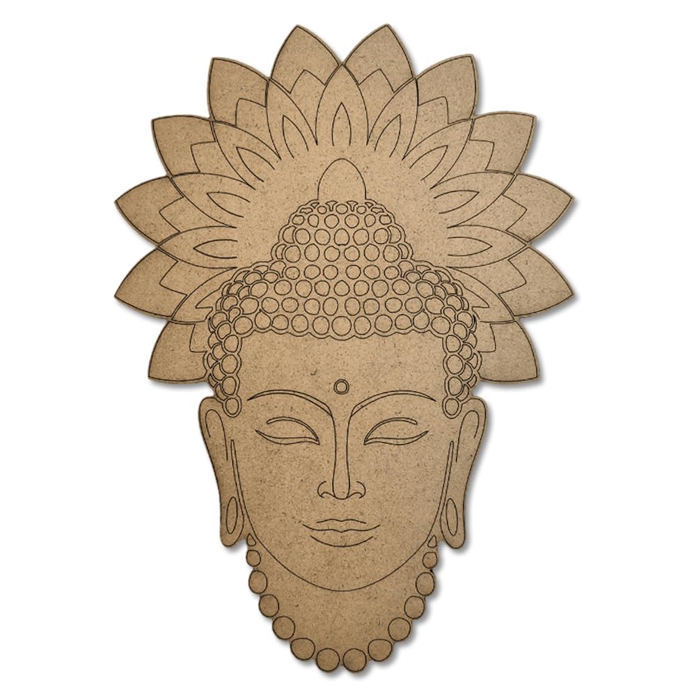 Buddha Face Pre Marked MDF Cutout | Size 10 Inch