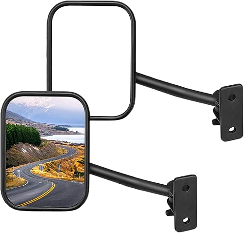 JOYTUTUS Espejos para Wrangler - Espejos laterales de liberación rápida fáciles de instalar para TJ, JK, JKU (1997-2018)