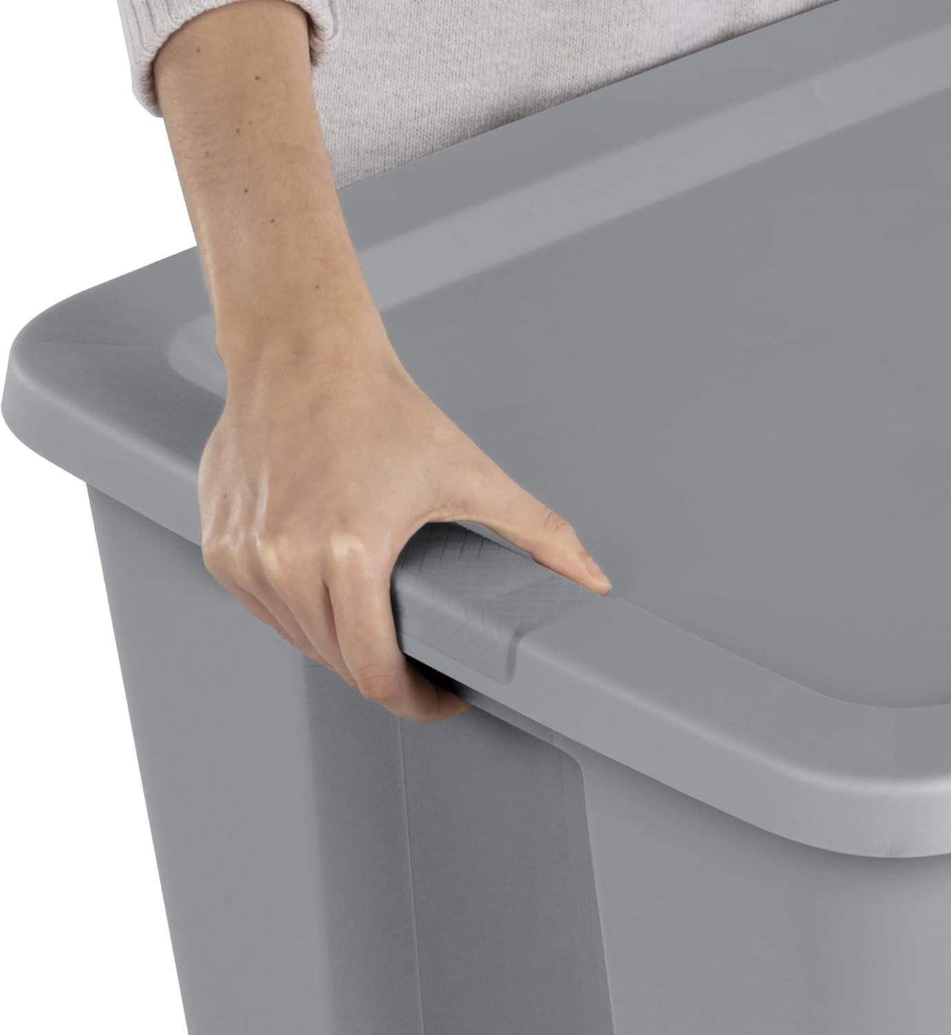 2 Pack 30 Gallon Extra Large Plastic Storage Bins with Snap-On Lids, Gray Heavy Duty Storage Containers for Home Garage Organization