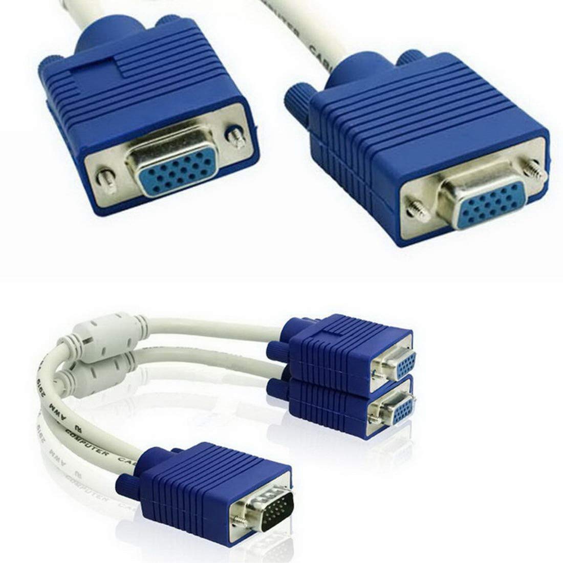 Amazon | Rosebe VGA モニター分配器 1入力2出力 分配機 【 ブラック