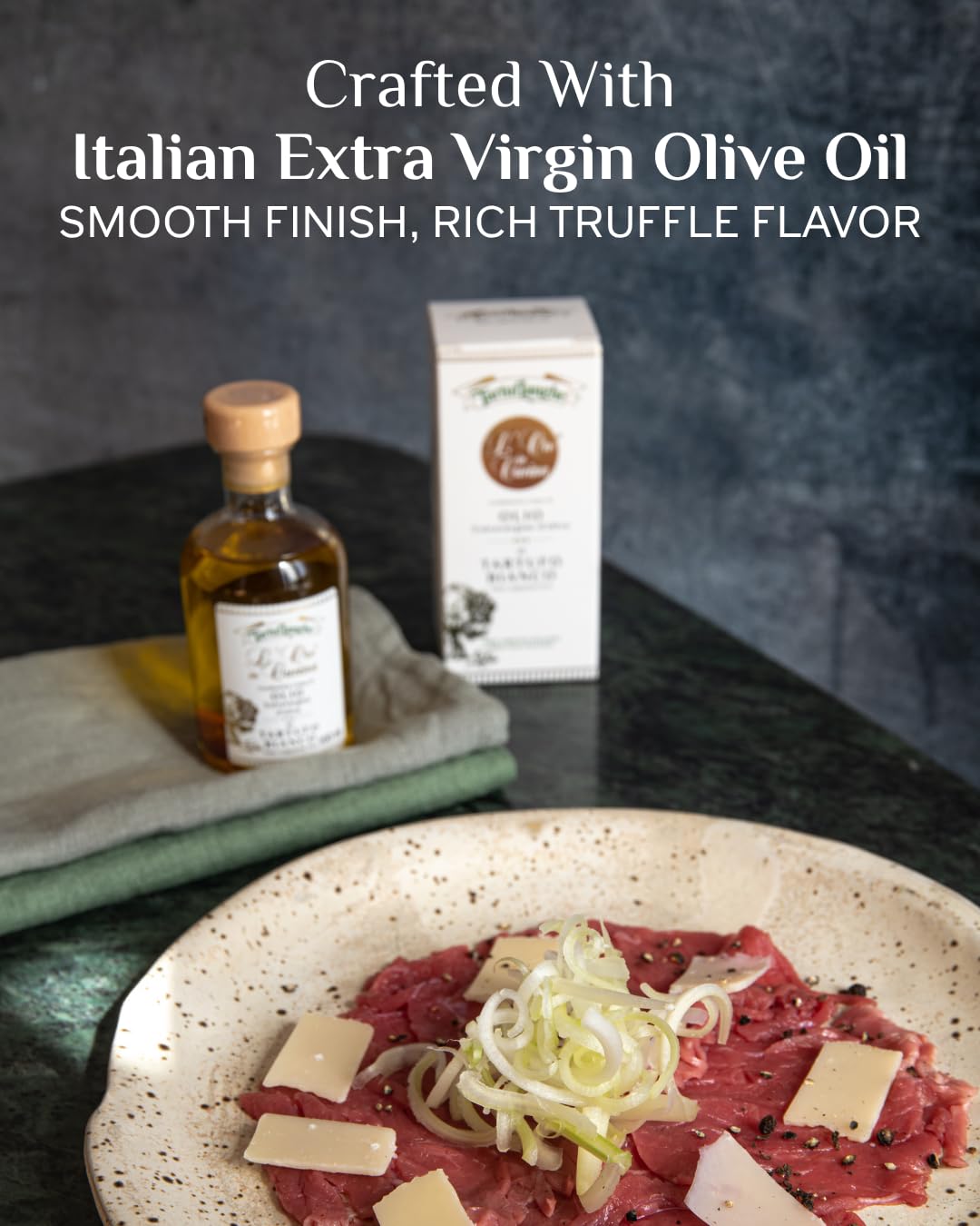 L´Oro Olivenöl Extra Vergine m. weißer Trüffel & Aroma (Trüffelöl), Tartuflanghe, 250 ml