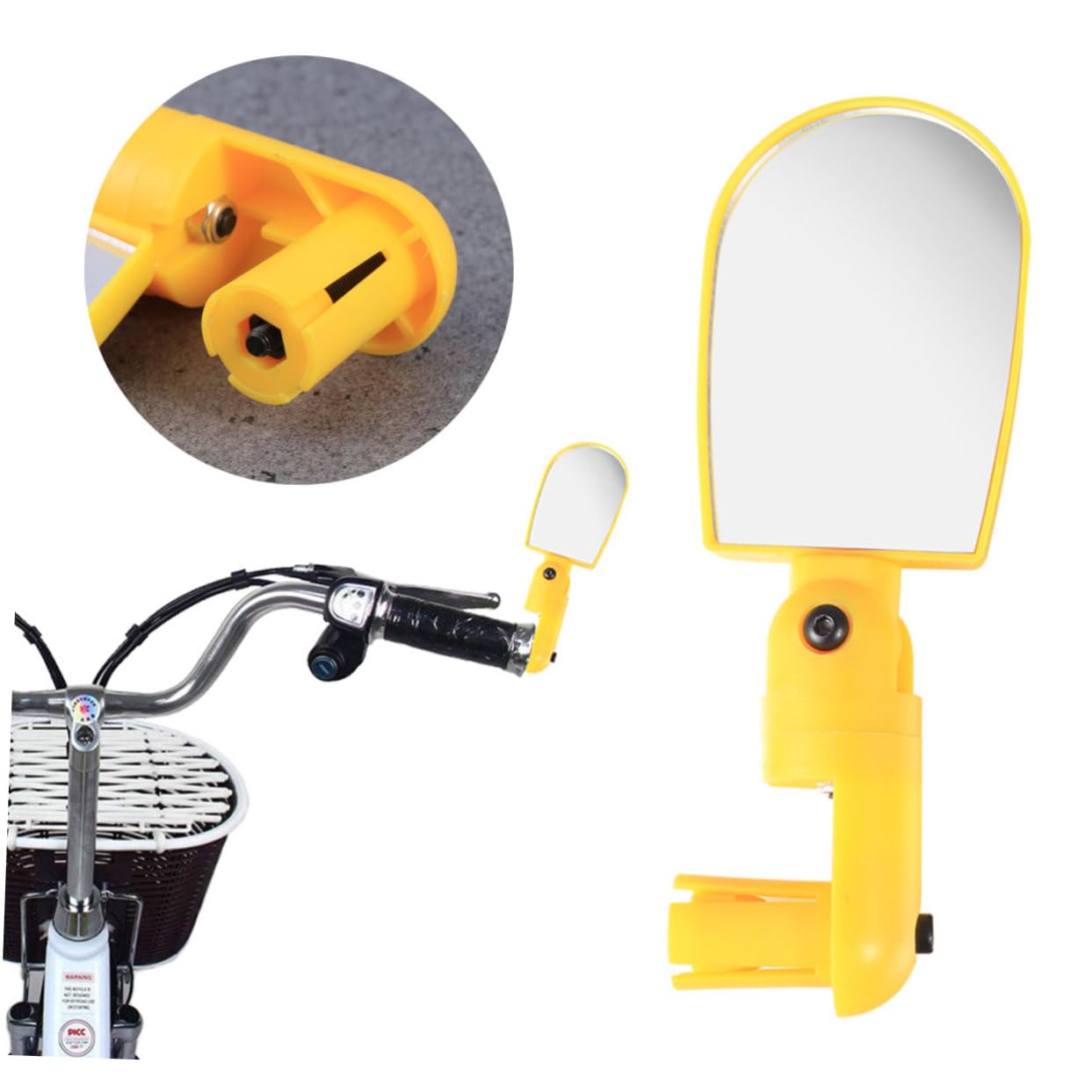 BRIGHTFUFU Adjustable Bike Rear View Mirror Blast Resistant Lightweight Design for Safe Cycling Wide Angle Visibility Fits Handlebars for Bikes and Bicycles