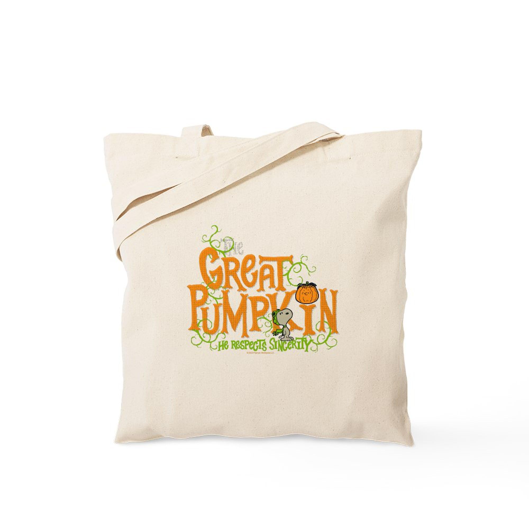 CafePress Snoopy Great Pumpkin Natural Canvas Tote Bag, Reusable Shopping Bag