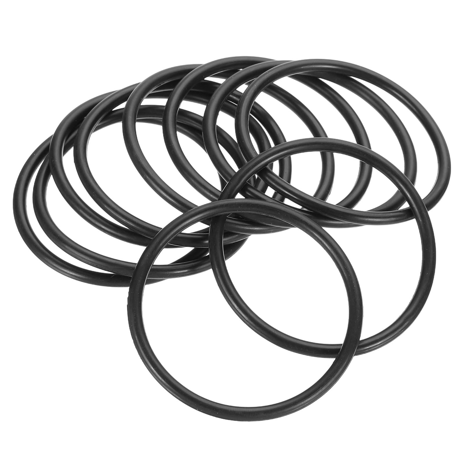 Photo 1 of PATIKIL Silicone O Rings, 10 Pcs 2" OD 1.7" ID 0.12" Width Sealing O Ring Gasket Washers for Bathroom Sink Compressor Valves Pipe Hose Repair, Black (50x43.8x3.1mm)