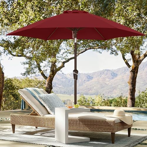 Image of ABCCANOPY 7.5FT Patio Umbrella Outdoor 6 RibsTable Umbrella(Burgundy)