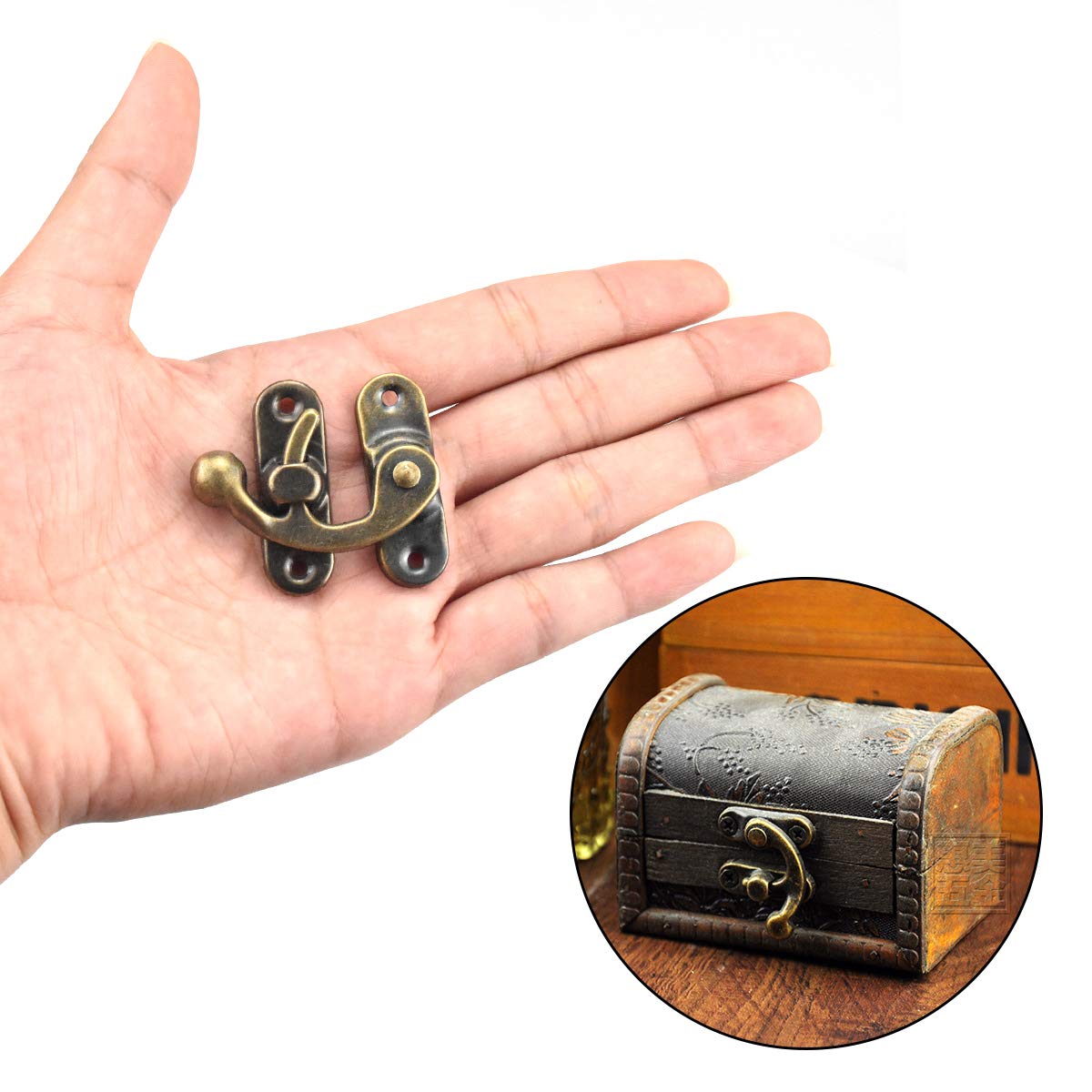 Set Serrature Vintage 90 Pezzi LONGHAO - Ganci E Cerniere In Ferro Per Scatole Di Legno - Foto 8