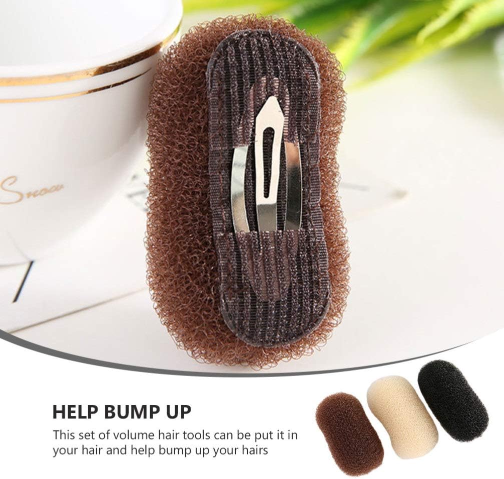 Lurrose Hair Styling Accessories 3pcs Bump Up Hair Clip Padding Bun Updo Head Insert Hair Barrettes Clamp Hair Beauty Styling Tool Accessories for Women Ladies Hair Braiding Tool - Image 5