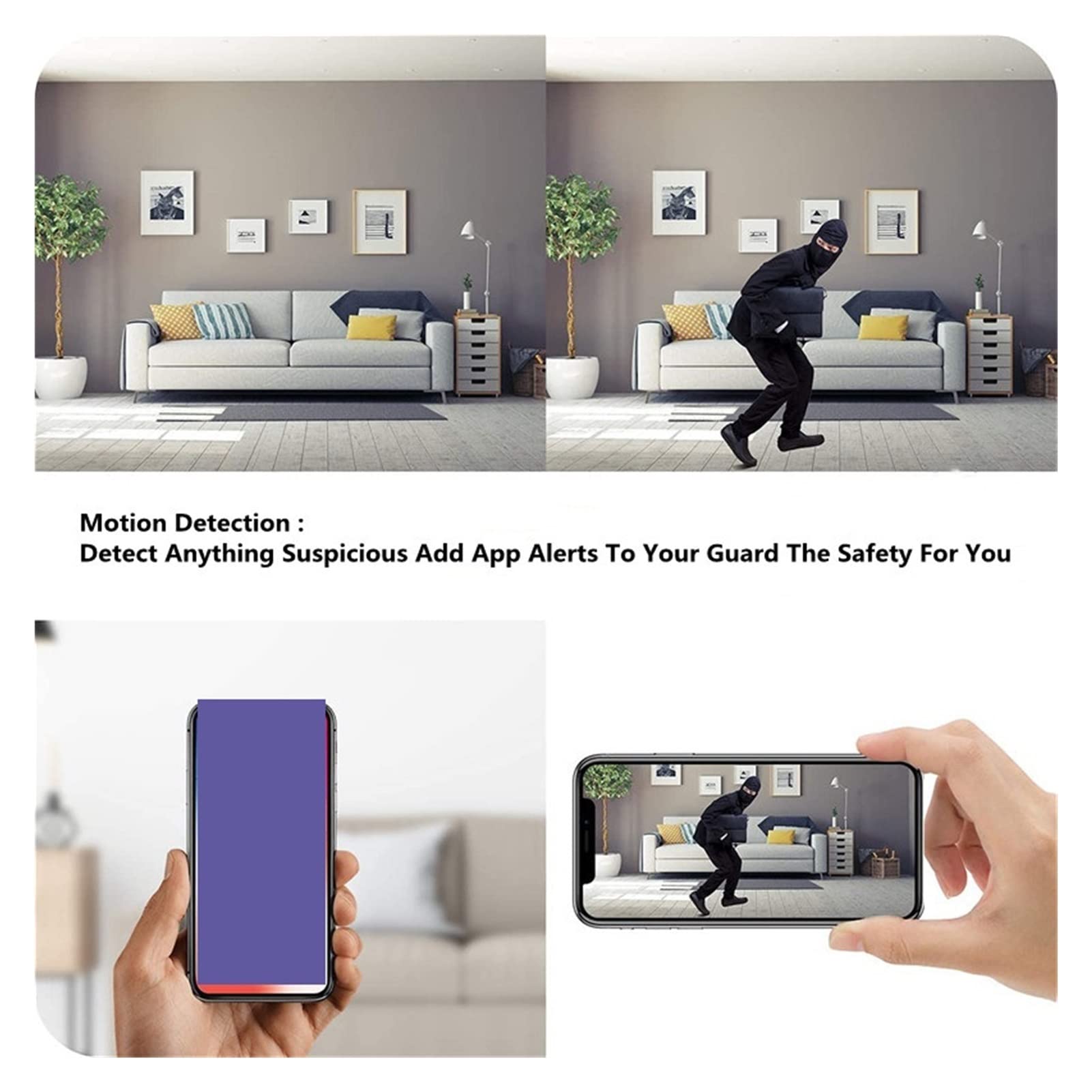 Detector de humo inalámbrico con alarma de humo Diseño de alarma de humo de cámaras de 1080p Mini Cámara inalámbrica Acción Video Video Micro Cam Night Home Security Recorder Soporte TF Tarjeta ( Colo
