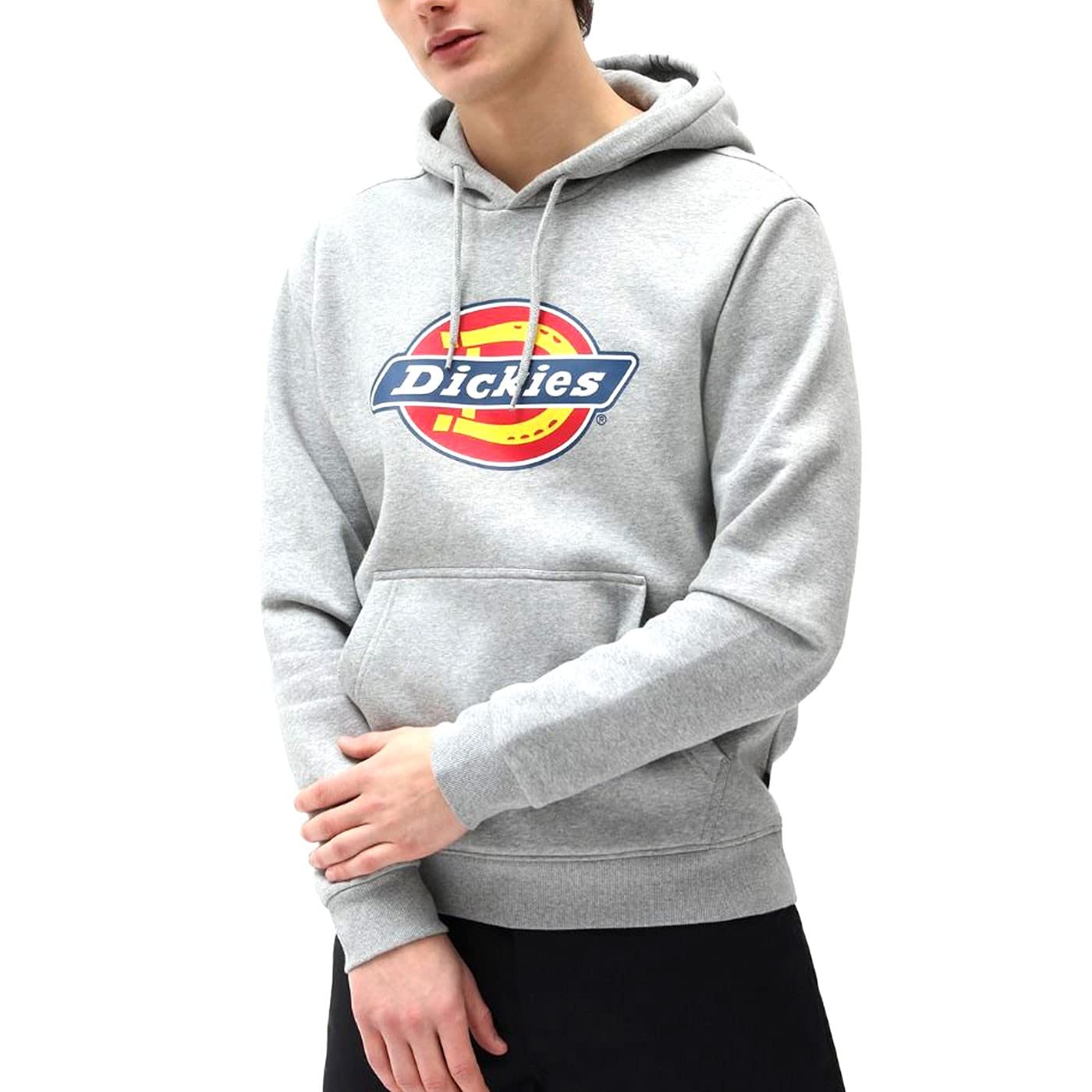 Dickies Icon Logo Hoodie - Grey Melange - L - Male - Cotton Polyester Blend