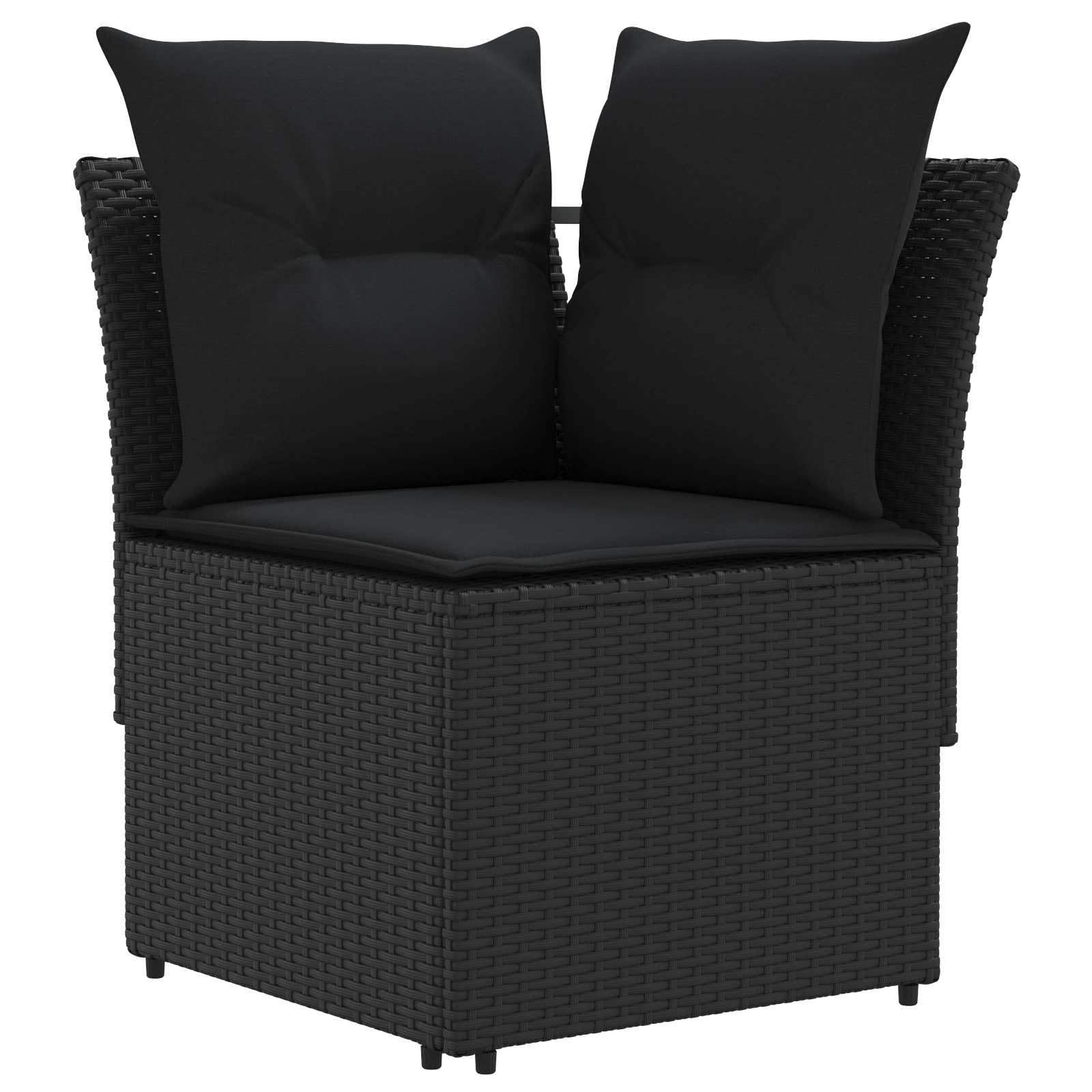 Makastle Salon de Jardin 8 pcs Rotin PE Noir avec Table