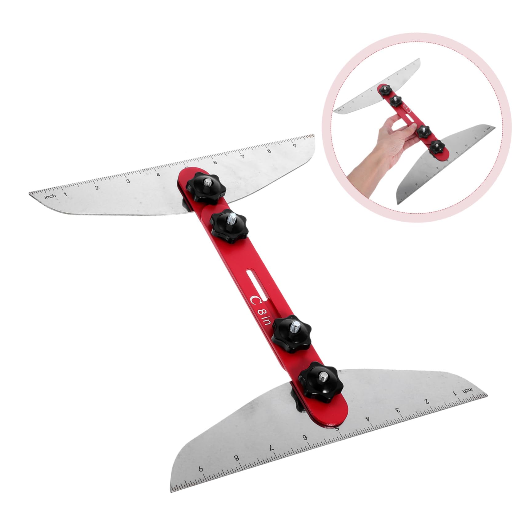 1set Strumenti Per Misurazione Scale Strumenti Multifunzionali Per Tread Gauge Metallico Per Scale Accessorio Compatto e Portatile Per Lavori Di Falegnameria e Ristrutturazione