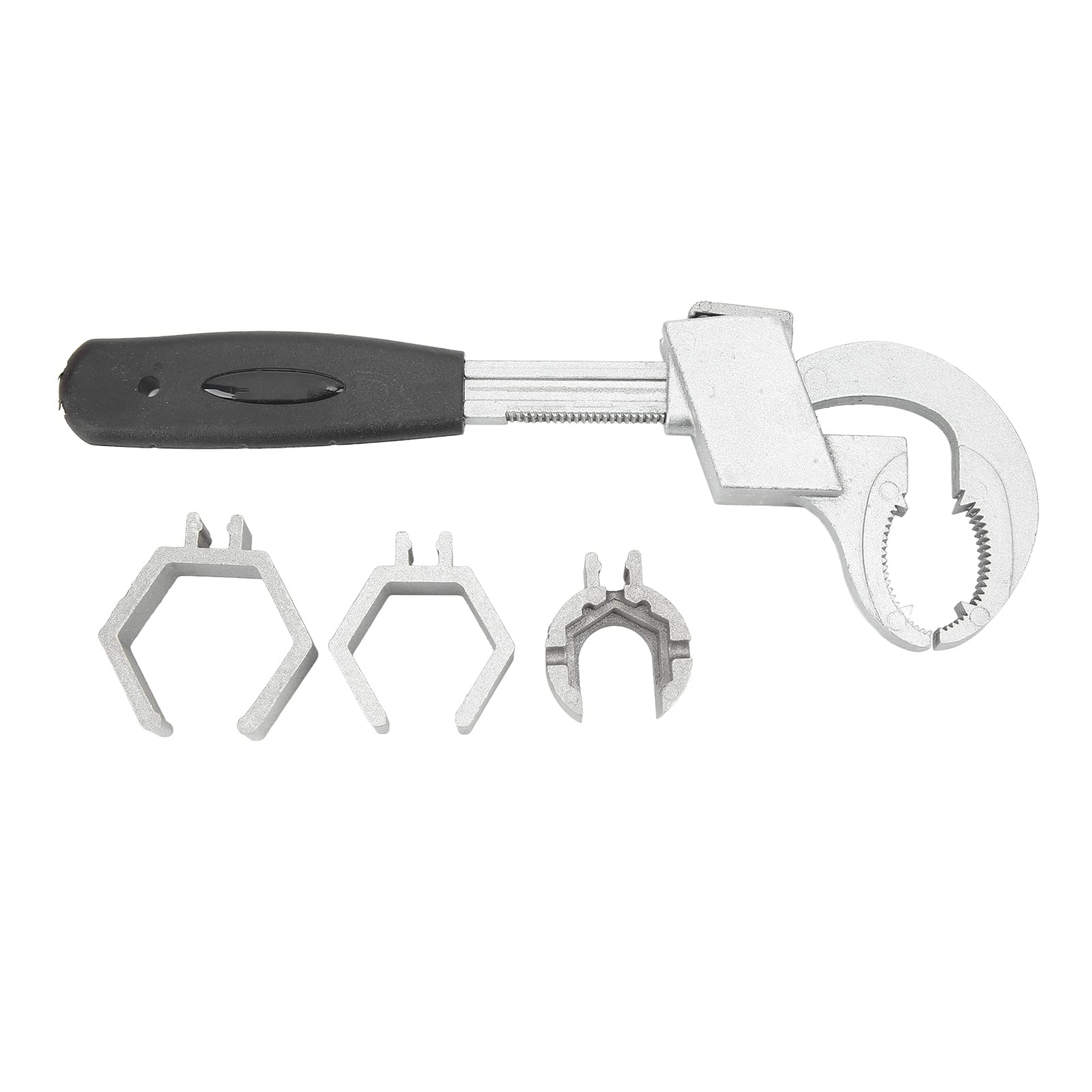 Llave universal de plástico ABS resistente al uso, llave de fontanero de gran apertura, diseño de dientes de tamaño ajustable, llave de fontanero, para el baño del hogar