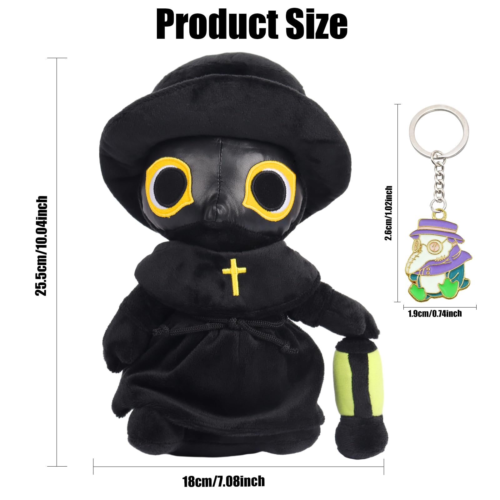 Plague Doctor Plush - 7.8" Handmade Holiday Plush Plague Beak Doctor