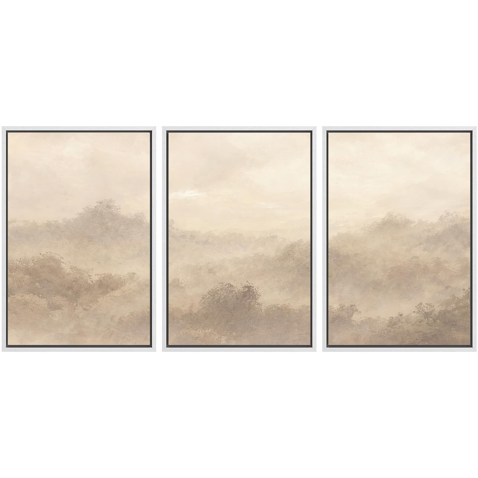 SIGNWIN Framed Canvas Print Wall Art Set Coastal Serenity Abstract Seaside Illustrations Modern Art Decorative Rustic Calm/Zen for Living Room, Bedroom, Office - 24"x36"x3 Natural — view 53
