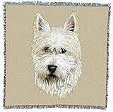 Pure Country Weavers West Highland White Terrier Lap Square Blanket by Robert May - Terrier Group - Gift for Dog Lovers - Tapestry Throw Woven from Cotton - Made in The USA (54x54)
