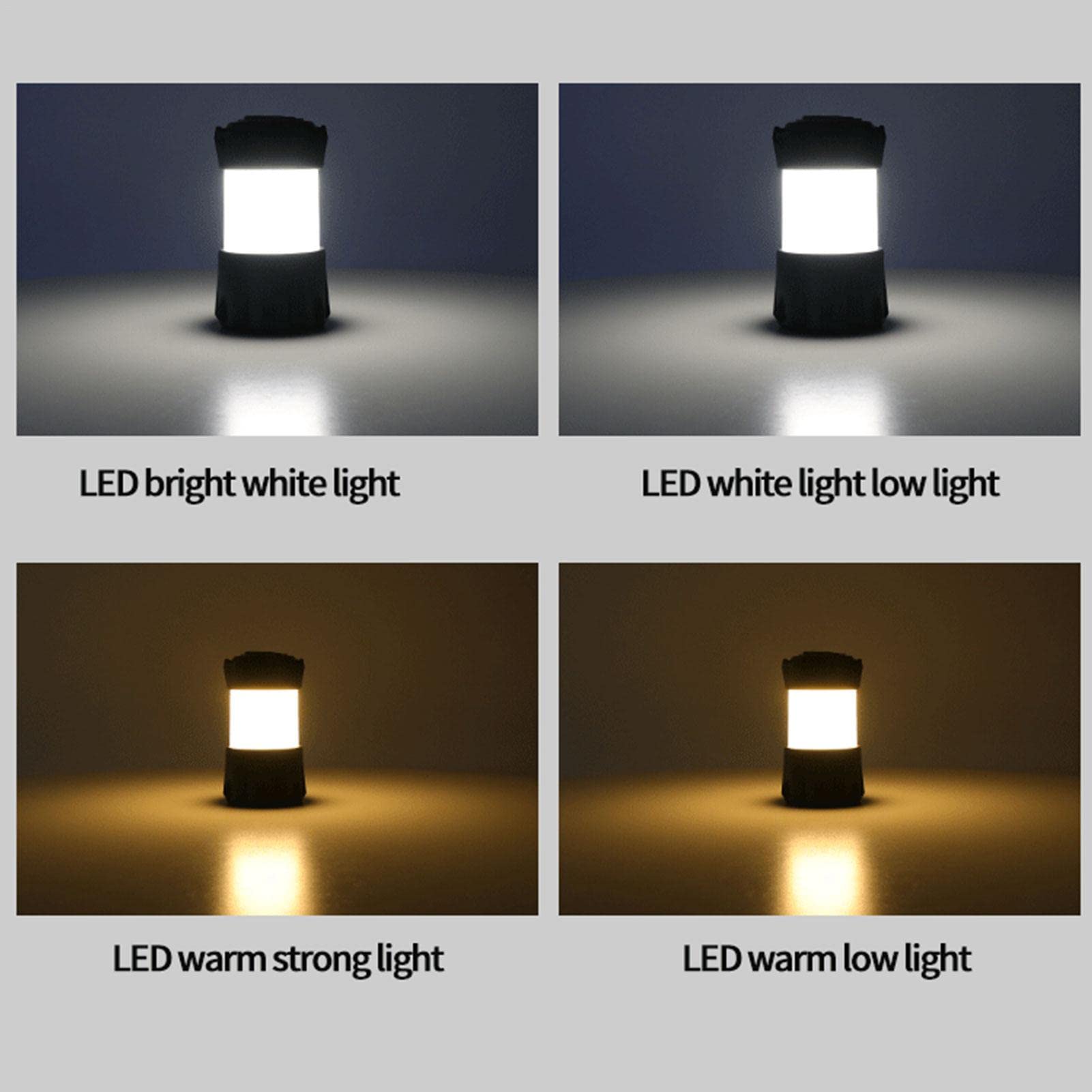 Keptfeet 2 Lanterna da Campeggio all'aperto - Luce per da Campeggio | Ricaricabile - Torcia a Lanterna Impermeabile con interfaccia USB bidirezionale per Campeggio, Escursionismo, Pesca, casa