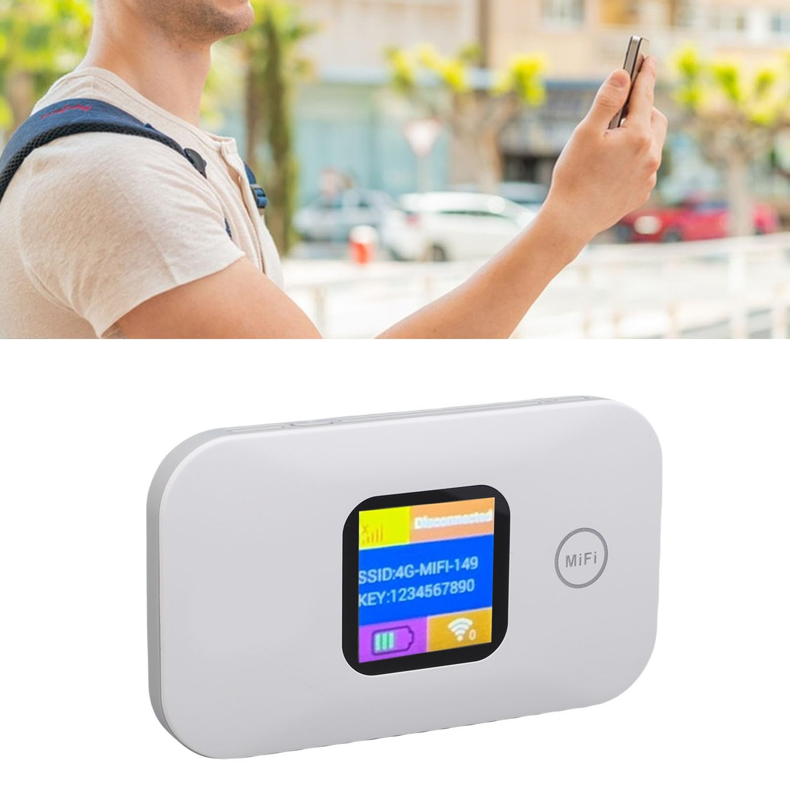 Hotspot Mobile 4G, WiFi Portatile da 300 Mbps con Slot SIM, Hotspot Tascabile con Display LED, Collega Fino a 10 Dispositivi, per Viaggi in Campeggio