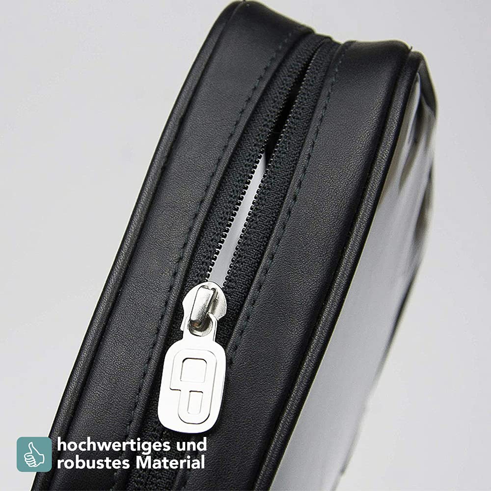 ChackPack Reisetasche Leder Edition - durchsichtig I ideal für Reisen als Handgepäck, Kulturbeutel oder Kosmetiktasche I Unisex Reise Organizer Set I wasserfeste Schminktasche mit Aufhängfunktion