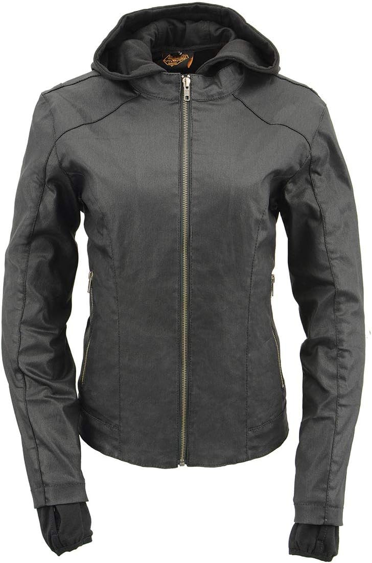Milwaukee Leather MPL2746 Women's Lightweight Hoodie Textile Scuba Jacket with Purple Wings