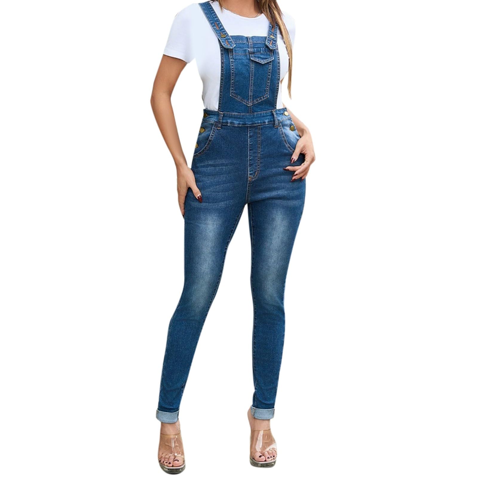 Peto Vaquero Mono Mujer Overol Elegante Macacao Largos Casual De Trabajo Tezano Formal Hippie Fiesta Baggy Tallas Grandes para Deportivo Ancho