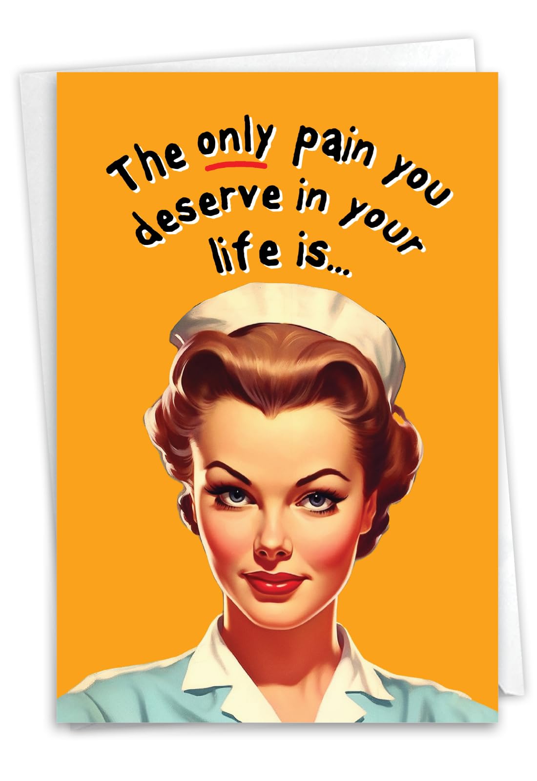 NobleWorks, Funny Get Well Greeting Card with 5 x 7 Inch Envelope (1 Card) Pain Au Chocolat C10824GWG — image 1