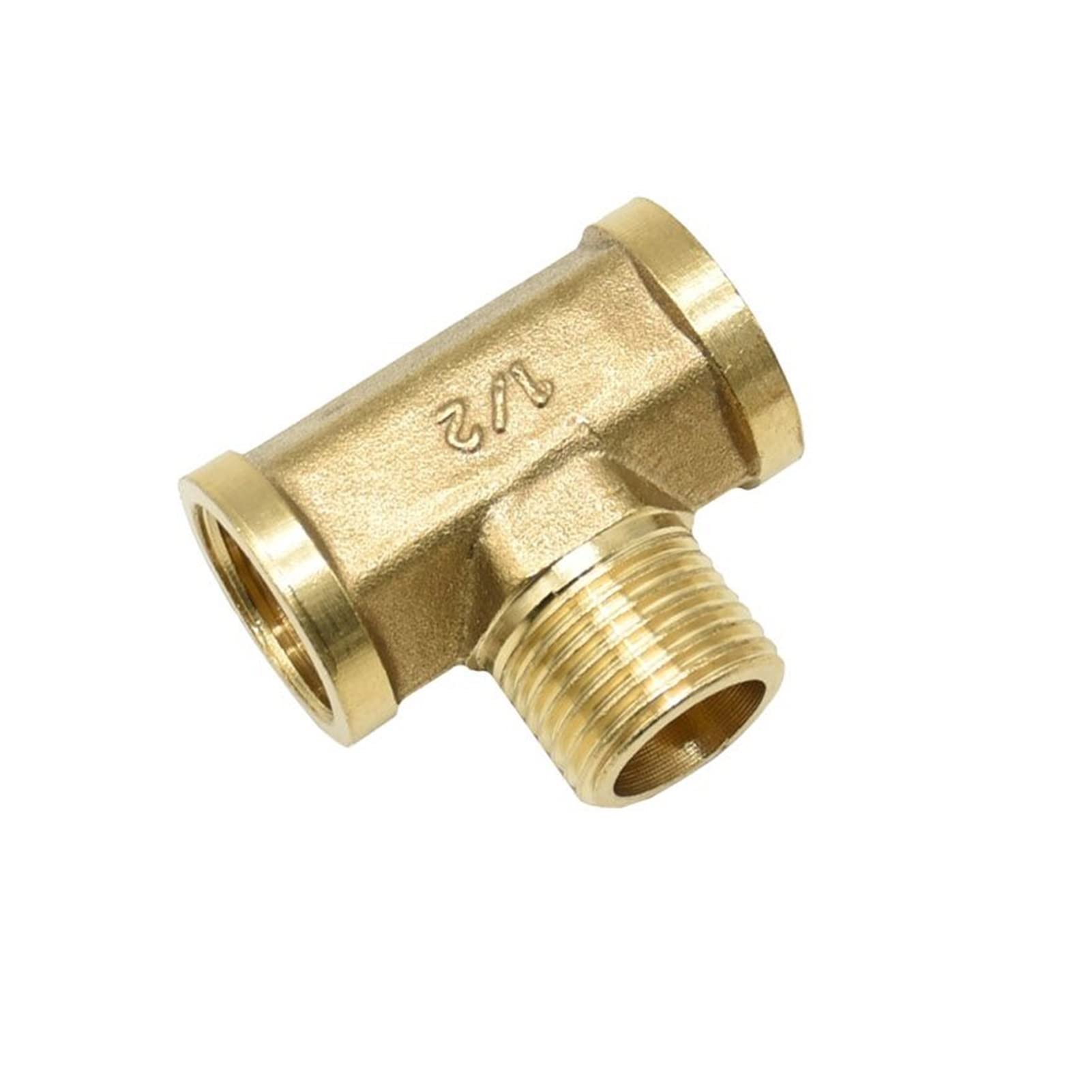 Masculino 1/2 "Toma de camiseta Tubería de latón hembra en forma de Tubo Tubo de 3 vías Adaptador de articulación Conector de acoplador for agua 6 piezas(C)