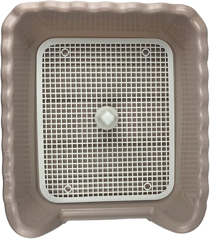 Lutema Indoor/Outdoor Training Dog Potty Tray for Small and Medium Puppies Litter Boxes in (Beige)