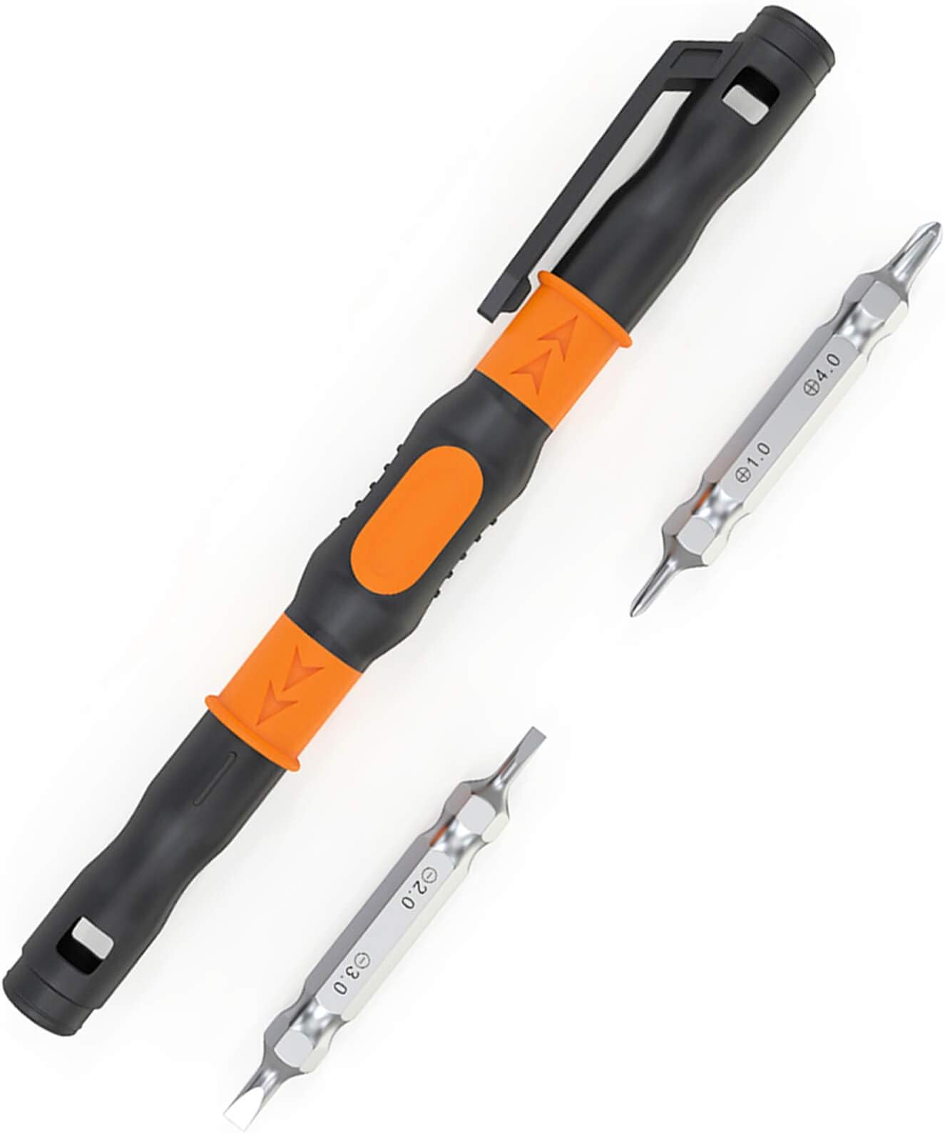 Portable Pocket Pen Screwdriver Set - Precision Screw Driver Multi-Tool Set with Philips and Flat Head Double Ended Magnetic Bits