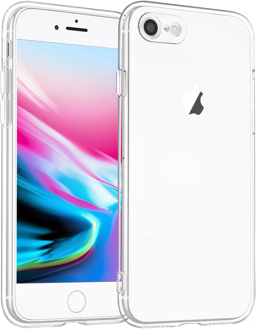 Vancle Crystal Clear Case for iPhone 7/8/SE/11/12/13/14/15/15pro/XR Cover,[Glass Screen Protector+Camera Lens Protector] [Anti-Yellowing] Shockproof Protective Phone Case for Women Men (iPhone 7/8/SE)