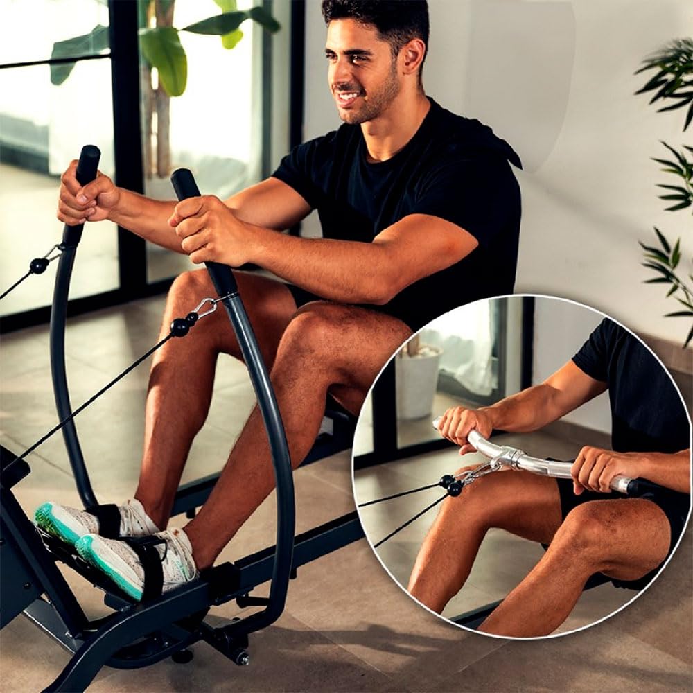 Cecotec Remos de agua Drumfit Rower Neptuno Remo de resistencia de agua con tanque de 11 y 13 litros. Sillín ajustable horizontalmente. APP, Pantalla LCD. Soporte para dispositivos.