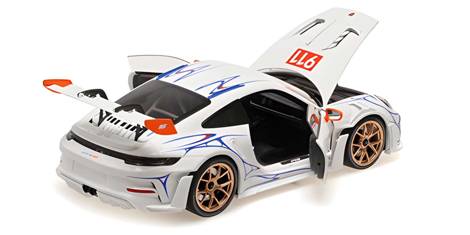 Minichamps 110062041 - Porsch. 911 (992) GT3RS White & Orange 2023 - maßstab 1/18 - Modellauto
