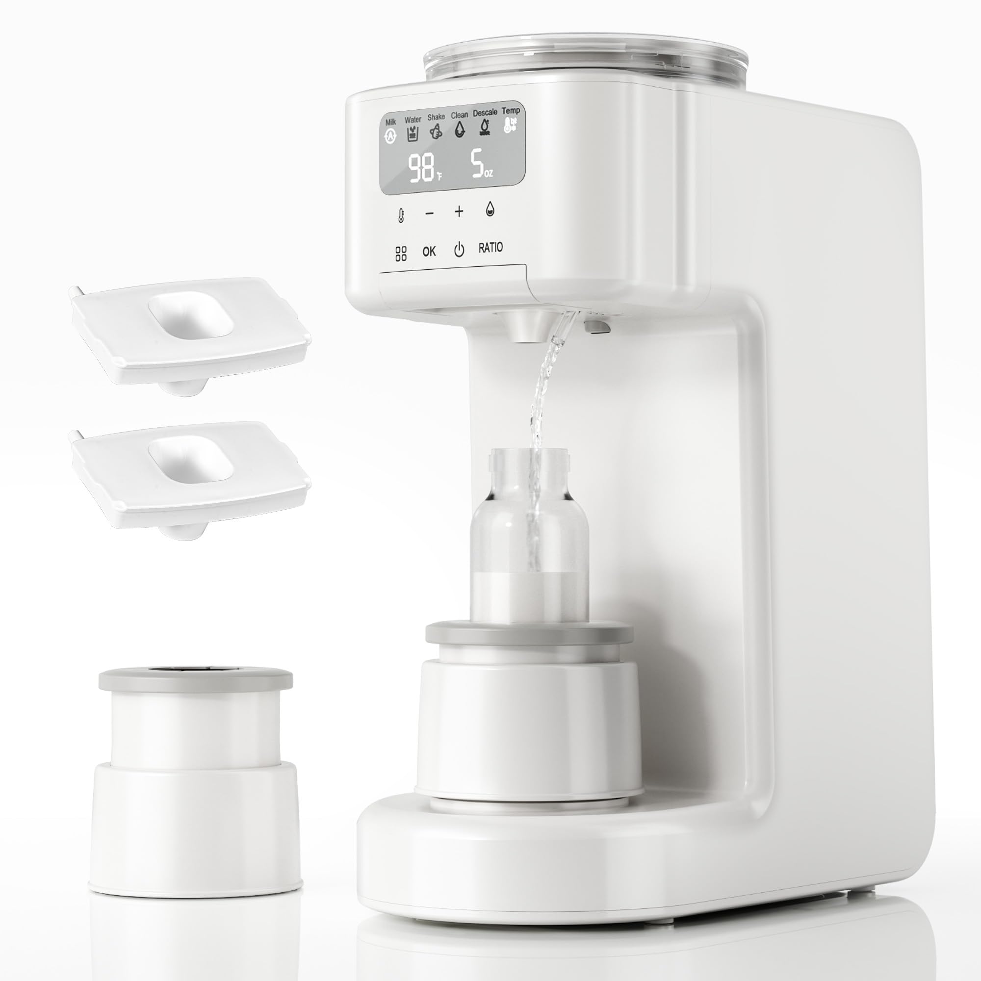 Advanced Formula Dispenser–Auto Mix & Clean, Fast Formula Maker with Accurate Dispensing, Instant Water Warmer, 4 Temps, Fits Most Bottles & Formulas,