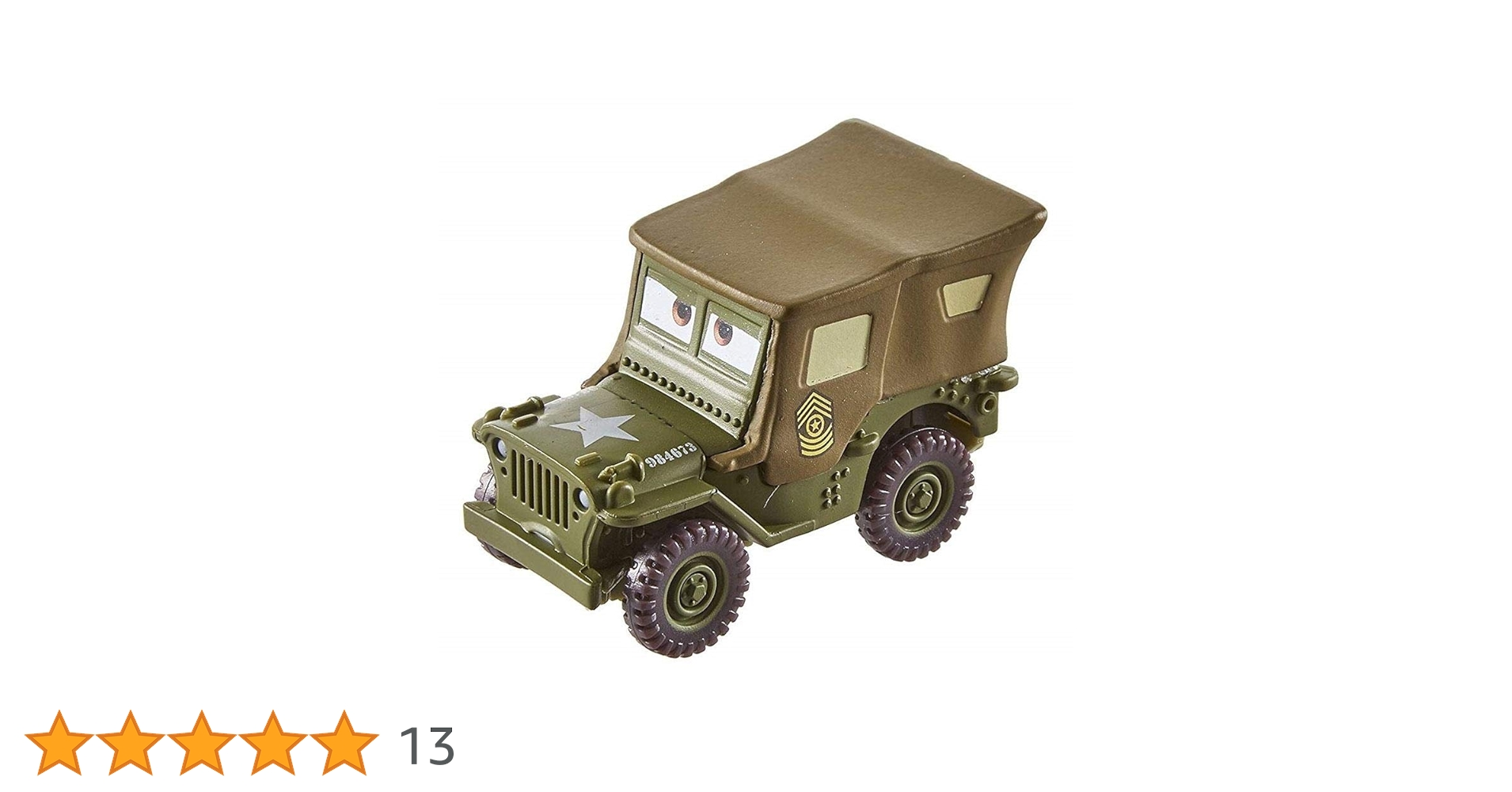 Disney Cars Die Cast Oversized Sarge Withhowitzer Toy