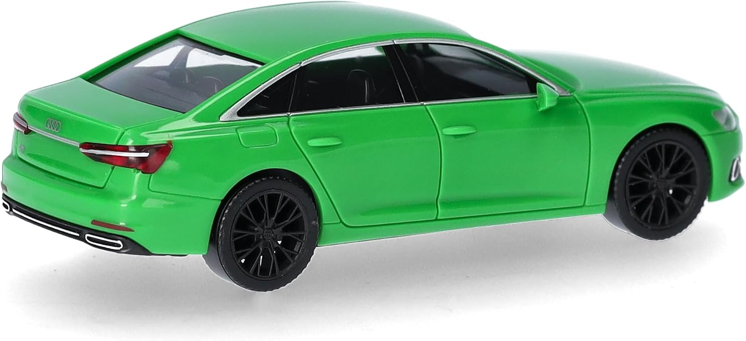 Herpa car Model Audi A6 Limousine, kyalami Green, on a Scale of 1:87, Plastic Miniature, Made in Germany, Model Building, Collectors Edition