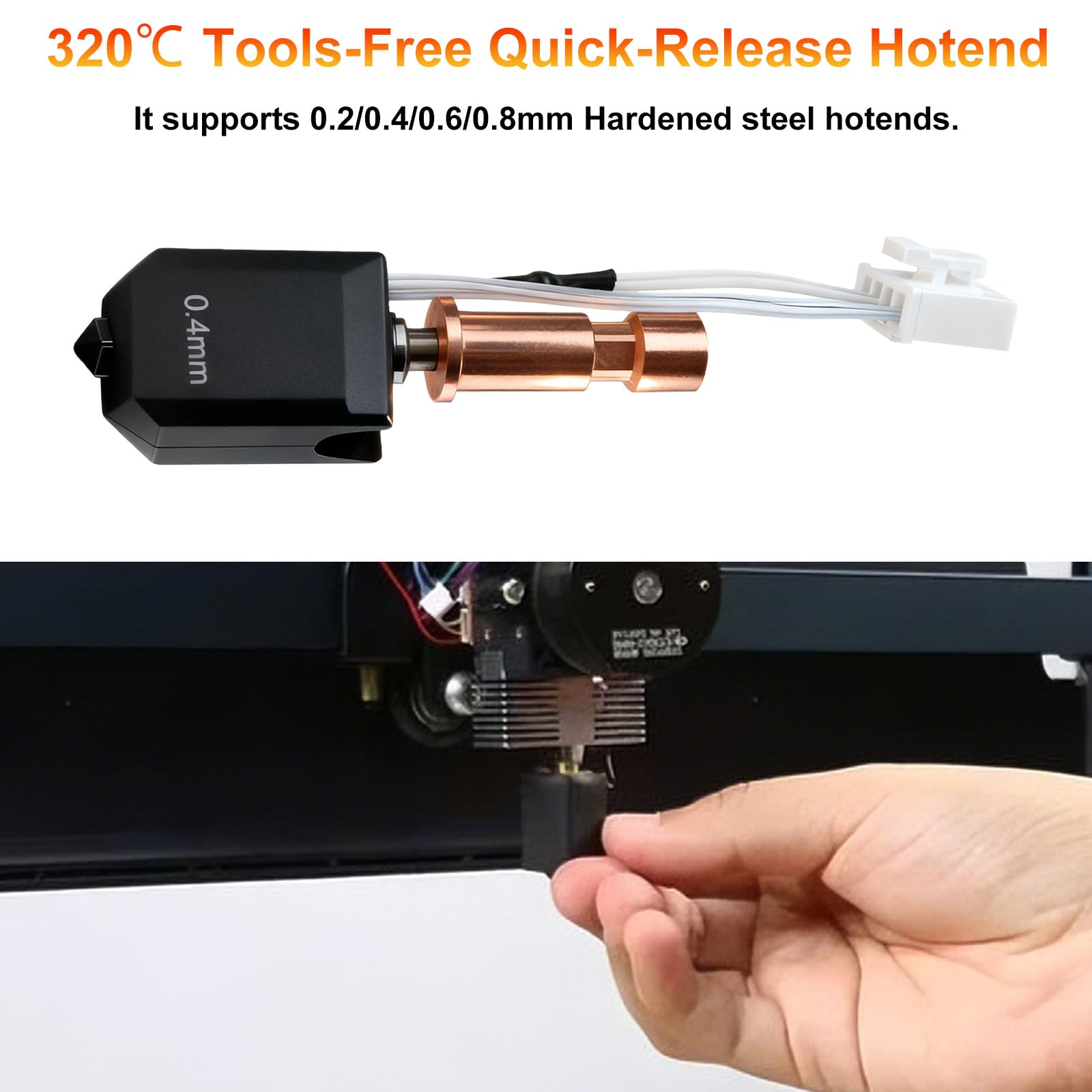 0,2 mm/0,4 mm/0,6 mm/0,8 mm, ceramiczny hotend do Kobra S1, zestaw do wytłaczarki ze stali nierdzewnej do druku 3D firmy Anycubic Kobra S1, zestaw ulepszeniowy z 2 silikonowymi osłonami