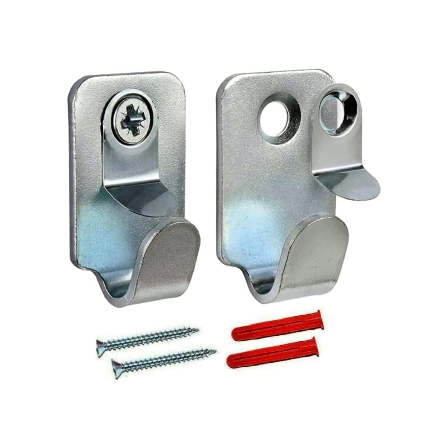 Sisi Uk Silver Sisi Uk® Heavy Duty Safety Picture Hooks - Pack Of 2 15Kg Load (Screw+Rawplug)