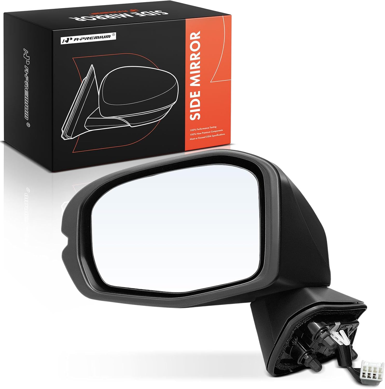 A-Premium Driver Side Powered Door Mirror Compatible with Honda HR-V HRV 2023 - Non-Heated Manual Folding Smooth Black Outside Rear View Mirror - Replace# 762583W0A03